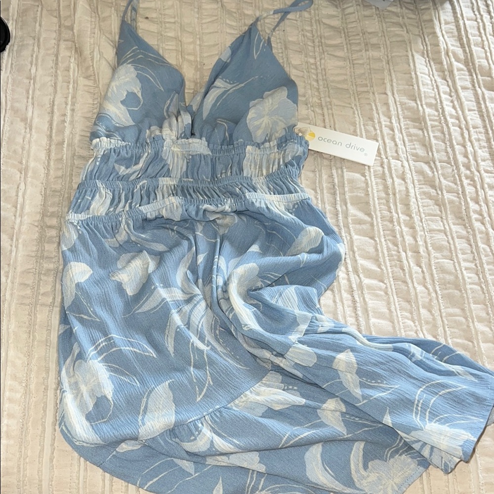 Ocean Drive Blue and White Floral Mini Dress